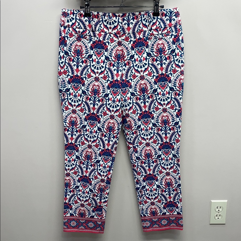 Ann Taylor Loft Marisa Fit Cropped The Riviera Pant Floral Mosaic Print 6